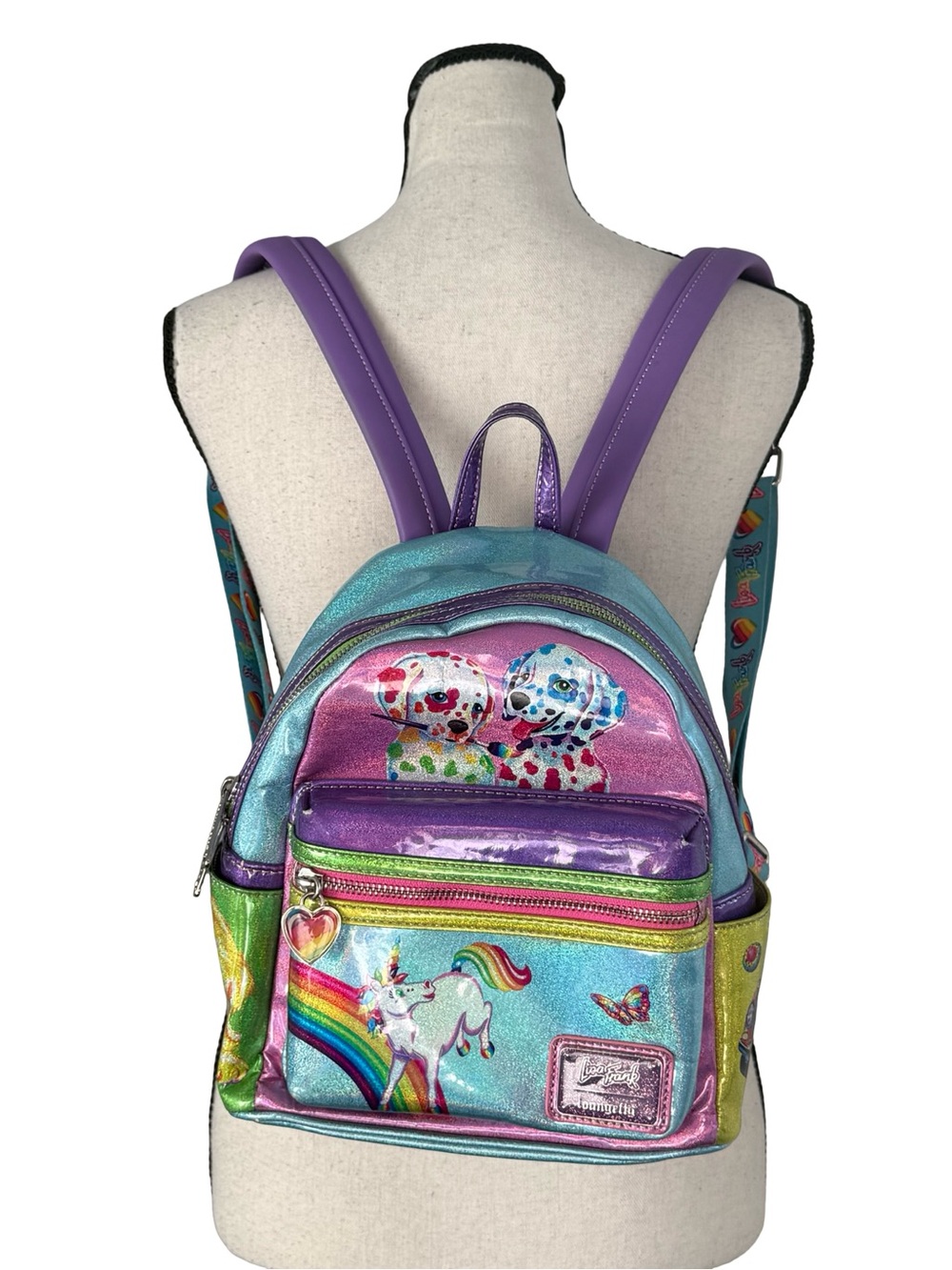 Lisa Frank x Loungefly Rainbow Unicorn & Dalmatian Glitter Mini Backpack